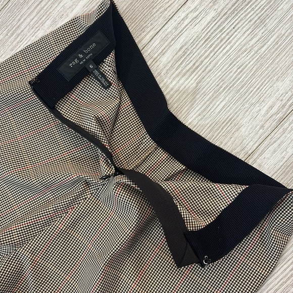 Rag & Bone Simone Skinny Pant in Ivory Black Multi Glen Plaid sz 6 - Picture 8 of 14